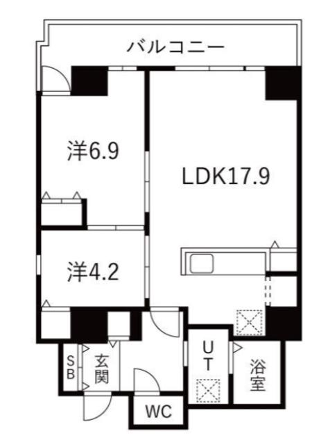 シティコート目黒2棟(2LDK/6階)の間取り写真