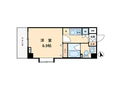 コンテント浅草橋(1K/8階)の間取り写真