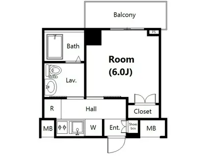 ガーラ渋谷常磐松(1K/2階)の間取り写真