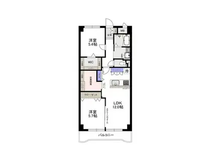 パークプラザ森小路(2SLDK/9階)の間取り写真