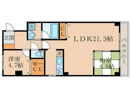  シェーンブルク山田(2LDK/2階)の間取り写真