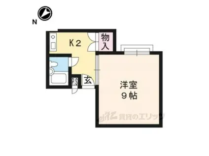 ジョイフルルーム中山(1K/2階)の間取り写真