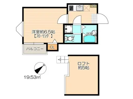 ピュア東比恵参番館(1K/1階)の間取り写真