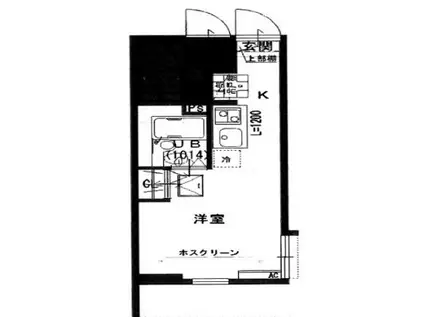 ソルナクレイシア明大前(ワンルーム/1階)の間取り写真