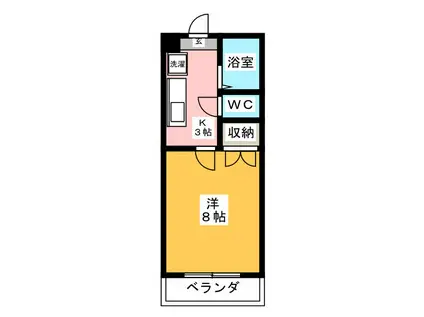 プラザブライトンA(1K/2階)の間取り写真