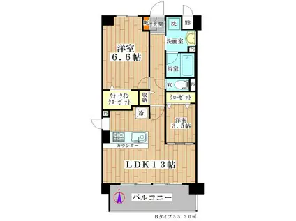 ベリーブルー高槻(2LDK/3階)の間取り写真