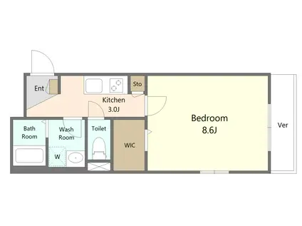 KOTII EBARAMACHI(1K/2階)の間取り写真