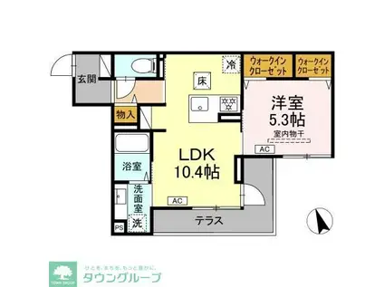 シェーンブルーメ横浜(1LDK/1階)の間取り写真