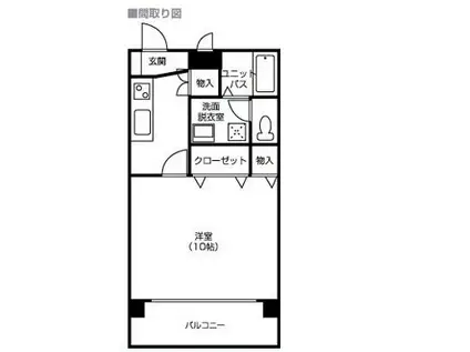 アビリティ新町(1K/1階)の間取り写真