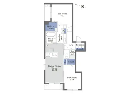 ウィステリア八雲(2LDK/1階)の間取り写真