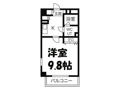 アール押切(1K/2階)の間取り写真