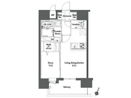 エンクレスト博多MATE(1LDK/9階)の間取り写真