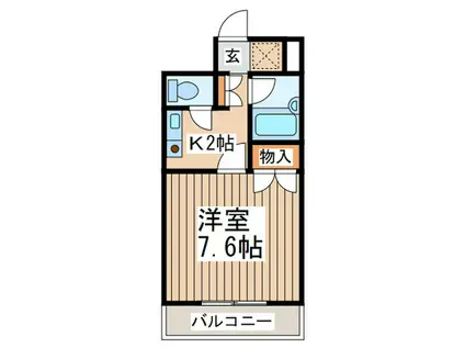 カームハウス中山(1K/4階)の間取り写真