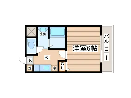 ジュネス向山(1K/1階)の間取り写真