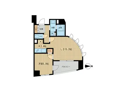 ディームス木場(2LDK/9階)の間取り写真