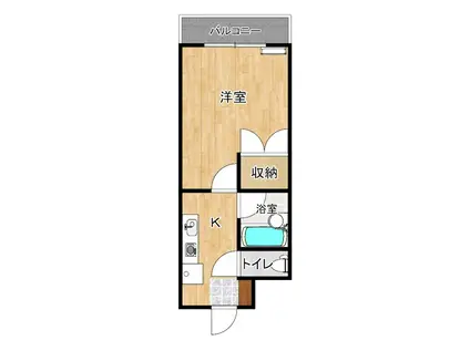 シャインK(1K/1階)の間取り写真