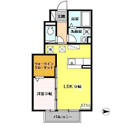 アルカディア(1LDK/1階)の間取り写真
