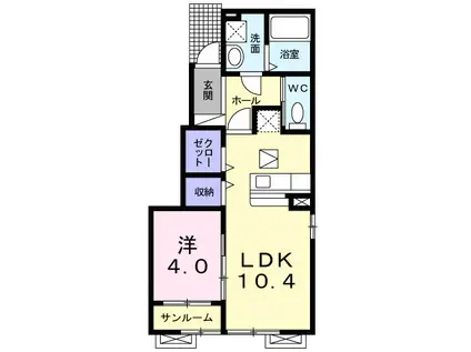 イノセント(1LDK/1階)の間取り写真