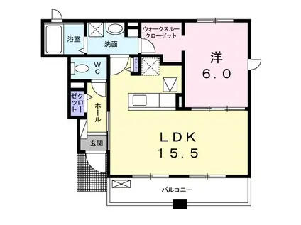 ヴェール・コリーヌ(1LDK/1階)の間取り写真
