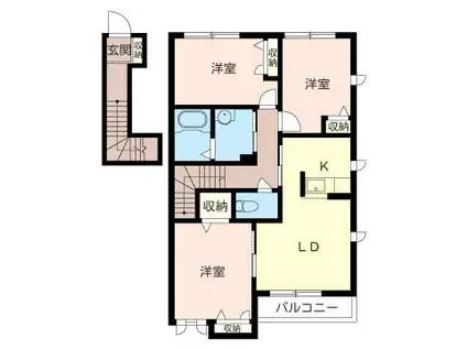 メルベーユB(3LDK/2階)の間取り写真