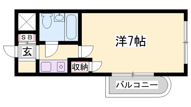 プレアール東加古川(ワンルーム/2階)の間取り写真