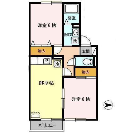 エルマールウィスタ(2DK/1階)の間取り写真