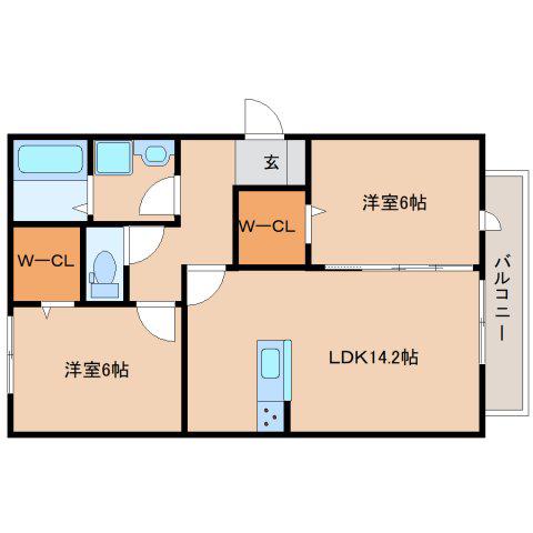 スリジエ新大宮(2LDK/1階)の間取り写真