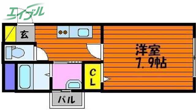 ラフィネ大供(1K/1階)の間取り写真