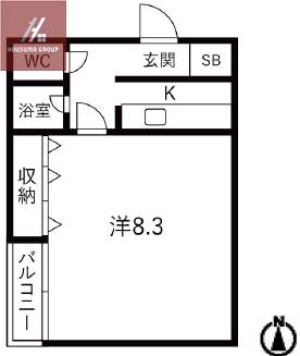 JPアパートメント東大阪(1K/1階)の間取り写真