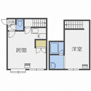 プライムハウス宮の森(1LDK/2階)の間取り写真