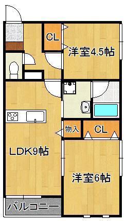 セントラルコーポI(2LDK/1階)の間取り写真