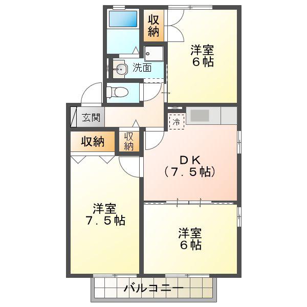 CHATEAU A(3DK/2階)の間取り写真