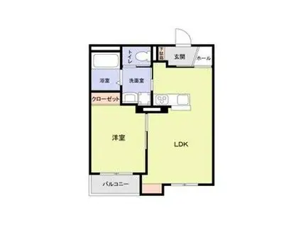 マンションシバガミ(1LDK/2階)の間取り写真