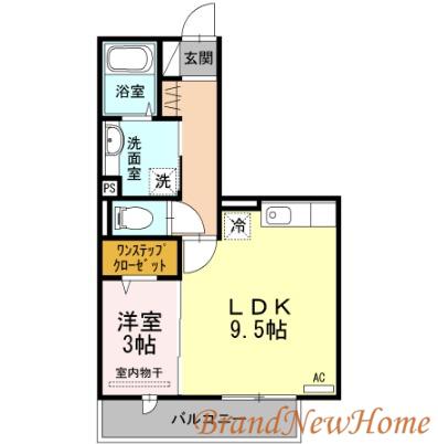 グレイス北花田(1LDK/2階)の間取り写真