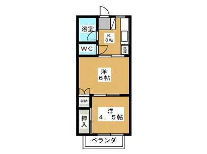 サンハイツ大神田(2K/1階)の間取り写真