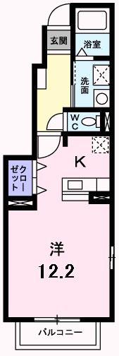 サン・イズミII(1K/1階)の間取り写真