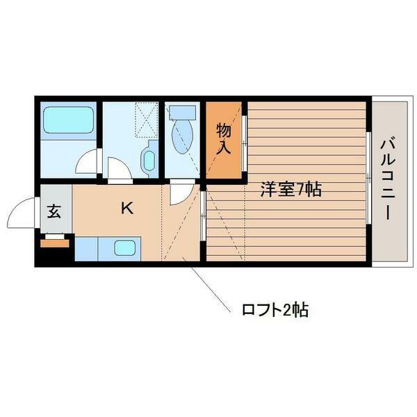 ティアラハウス鷺ケ森(1K/1階)の間取り写真