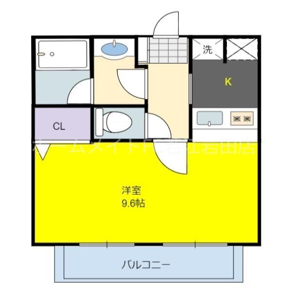 イーグルコート(1K/2階)の間取り写真