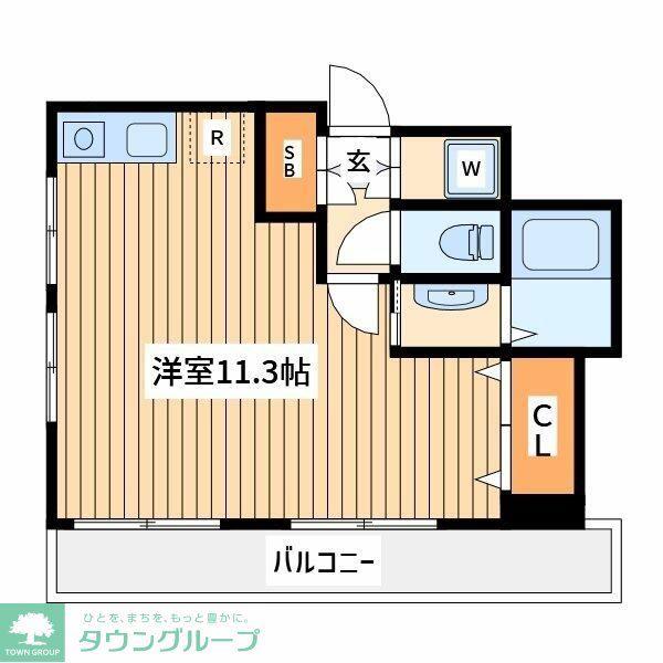 ベルトピア小田急相模原(ワンルーム/2階)の間取り写真