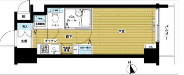 フェニックス高円寺参番館(1K/8階)の間取り写真