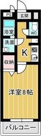 ロジュマンプラティーク(1K/4階)の間取り写真