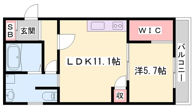 デュオ呉服町(1LDK/3階)の間取り写真