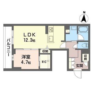プリムローズ(1LDK/2階)の間取り写真