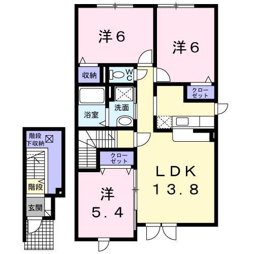 ヴィオラカーサ(3LDK/2階)の間取り写真