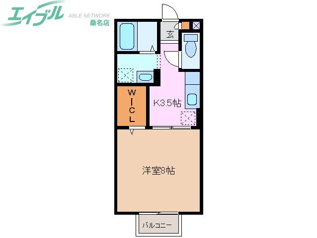 サニーヒル小山台(1K/1階)の間取り写真