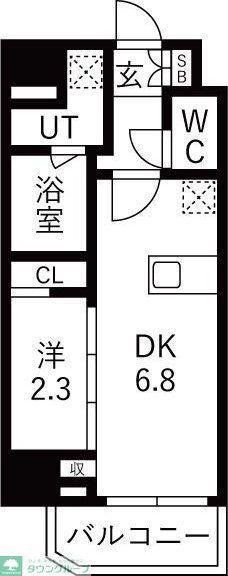 GRAN PASEO蒲田III(1DK/8階)の間取り写真