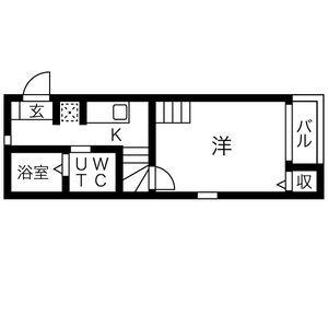 ヴェリテール本陣(1K/2階)の間取り写真