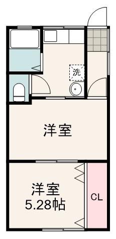 赤堀アパート(2K/1階)の間取り写真