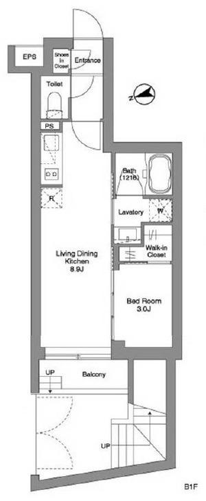 ORME COURT YOTSUYA(1LDK/B1階)の間取り写真