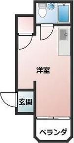西宮マンション(ワンルーム/2階)の間取り写真